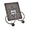 Dames - Gepolijst RVS - ∅30mm Oorbellen met Groene Zirkonia Hanger