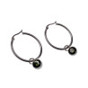 Dames - Gepolijst RVS - ∅30mm Oorbellen met Groene Zirkonia Hanger