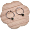 Dames - Gepolijst RVS - ∅30mm Oorbellen met Groene Zirkonia Hanger