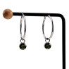 Dames - Gepolijst RVS - ∅30mm Oorbellen met Groene Zirkonia Hanger