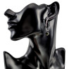Dames - Gepolijst RVS - ∅30mm Oorbellen met Groene Zirkonia Hanger