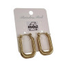 26mm x 17mm Oorbellen Dames - Verguld RVS U-vorm Oorbellen met Details