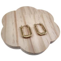 26mm x 17mm Oorbellen Dames - Verguld RVS U-vorm Oorbellen met Details