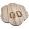 26mm x 17mm Oorbellen Dames - Verguld RVS U-vorm Oorbellen met Details
