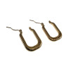 26mm x 17mm Oorbellen Dames - Verguld RVS U-vorm Oorbellen met Details