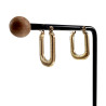 26mm x 17mm Oorbellen Dames - Verguld RVS U-vorm Oorbellen met Details