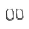 26mm x 17mm Oorbellen Dames - Gepolist RVS - U-vorm Oorbellen met Details