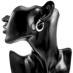 ∅22mm Oorringen Dames - Gepolijst RVS - Zilverkleurige Oorbellen
