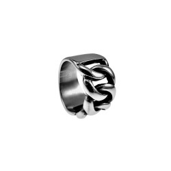14mm Brede Ring Unisex - Gepolijst RVS - Gourmet-Design Ring Dames - Heren
