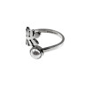 Ring Dames - Gepolijst RVS - Blad Ring met Witte Parel - Verstelbaar