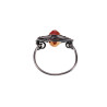 Ring Dames - RVS Zilverkleur - esde2 Ring - Visgraat Ring met Ondoorzichtig Amber-Oranje Kristal - Handgemaakt