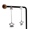 Langer 56cm Oorbellen Dames Gepolijst RVS - Steroorbellen met Ketting