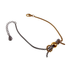 RVS Zilverkleur en Goudkleur Tennisarmband - Strik Armband Verstelbaar