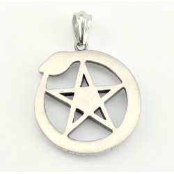 RVS Amulet Hanger met Ouroboros Slang en Pentakel