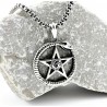 RVS Amulet Hanger met Ouroboros Slang en Pentakel