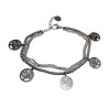 15cm tot 19cm Armband Dames - RVS Zilverkleur - Triple Armband met Vijf Levensboom Hanger - Verstelbaar