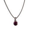 60cm x 3mm Jasseron-Ketting + Rozepaars-Blauwpaars Kristal Hanger RVS