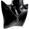 60cm x 3mm Jasseron-Ketting + Rozepaars-Blauwpaars Kristal Hanger RVS