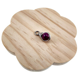 60cm x 3mm Jasseron-Ketting + Rozepaars-Blauwpaars Kristal Hanger RVS