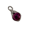 60cm x 3mm Jasseron-Ketting + Rozepaars-Blauwpaars Kristal Hanger RVS
