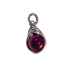 60cm x 3mm Jasseron-Ketting + Rozepaars-Blauwpaars Kristal Hanger RVS