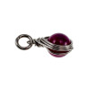 60cm x 3mm Jasseron-Ketting + Rozepaars-Blauwpaars Kristal Hanger RVS