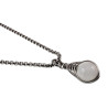 60cm x 3mm Jasseron-Ketting + Gefacetteerde Witte Jade Steen Hanger RVS