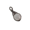 60cm x 3mm Jasseron-Ketting + Gefacetteerde Witte Jade Steen Hanger RVS