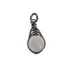60cm x 3mm Jasseron-Ketting + Gefacetteerde Witte Jade Steen Hanger RVS