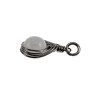 60cm x 3mm Jasseron-Ketting + Gefacetteerde Witte Jade Steen Hanger RVS