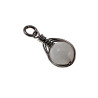 60cm x 3mm Jasseron-Ketting + Gefacetteerde Witte Jade Steen Hanger RVS