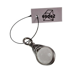 60cm x 3mm Jasseron-Ketting + Gefacetteerde Witte Jade Steen Hanger RVS
