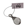 60cm x 3mm Jasseron-Ketting + Gefacetteerde Witte Jade Steen Hanger RVS