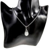 60cm x 3mm Jasseron-Ketting + Gefacetteerde Witte Jade Steen Hanger RVS