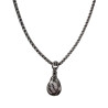 60cm asseron-Ketting + Witte Howliet Steen Hanger RVS - Handgemaakt