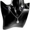 60cm asseron-Ketting + Witte Howliet Steen Hanger RVS - Handgemaakt