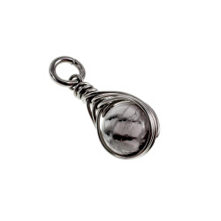 60cm asseron-Ketting + Witte Howliet Steen Hanger RVS - Handgemaakt