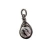 60cm asseron-Ketting + Witte Howliet Steen Hanger RVS - Handgemaakt