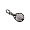60cm asseron-Ketting + Witte Howliet Steen Hanger RVS - Handgemaakt