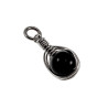 30mm x 10mm Gepolijst Onyx Steen Hanger Dames - RVS - Handgemaakt Visgraattechniek Zwarte Steen Hanger