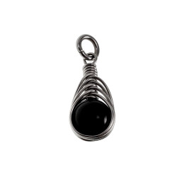 60cm x 3mm Jasseron-Ketting + Gepolijst Onyx Steen Hanger RVS