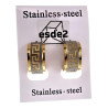 ∅13mm 7mm Oorringen Unisex Bicolor RVS Oorbellen met Griekse Details