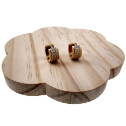 ∅13mm 7mm Oorringen Unisex Bicolor RVS Oorbellen met Griekse Details