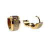 ∅13mm 7mm Oorringen Unisex Bicolor RVS Oorbellen met Griekse Details