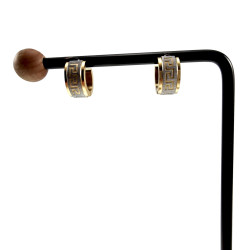 ∅13mm 7mm Oorringen Unisex Bicolor RVS Oorbellen met Griekse Details