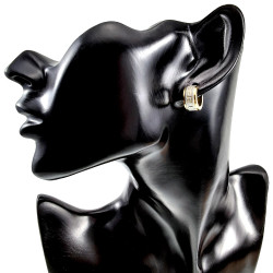 ∅13mm 7mm Oorringen Unisex Bicolor RVS Oorbellen met Griekse Details