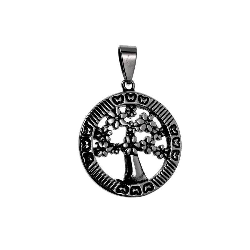 ∅27mm Levensboom Hanger Dames - Gepolijst RVS - Medaillon ∅27mm Levensboom Hanger Dames - Gepolijst RVS - Medaillon