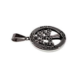 ∅27mm Levensboom Hanger Dames - Gepolijst RVS - Medaillon