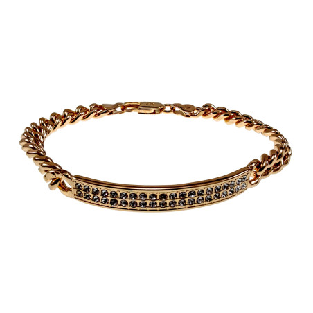 Dames - Roségoud Plated - Armband met Plaatje Versierd met Zirkonias