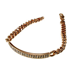 19cm Armband Dames - Gepolijst Roségoud Plated - Armband met Plaatje Versierd met Zirkonias - Gourmet Tennisarmband